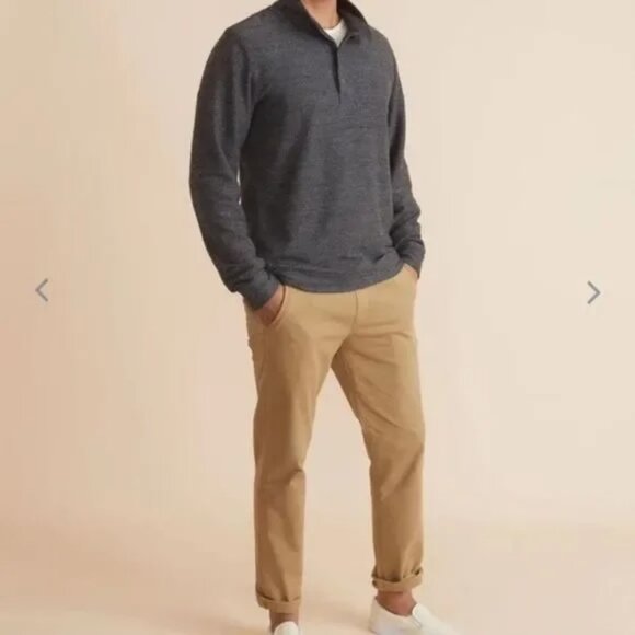 MARINE LAYER Clayton Textured Cotton Henley Sweater Sweatshirt Sz Large - Picture 3 of 8